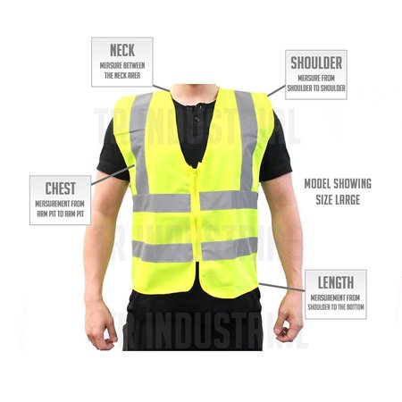 Tr Industrial Yellow Mesh High Visibility Reflective Class 2 Safety Vest, XXXL TR88009